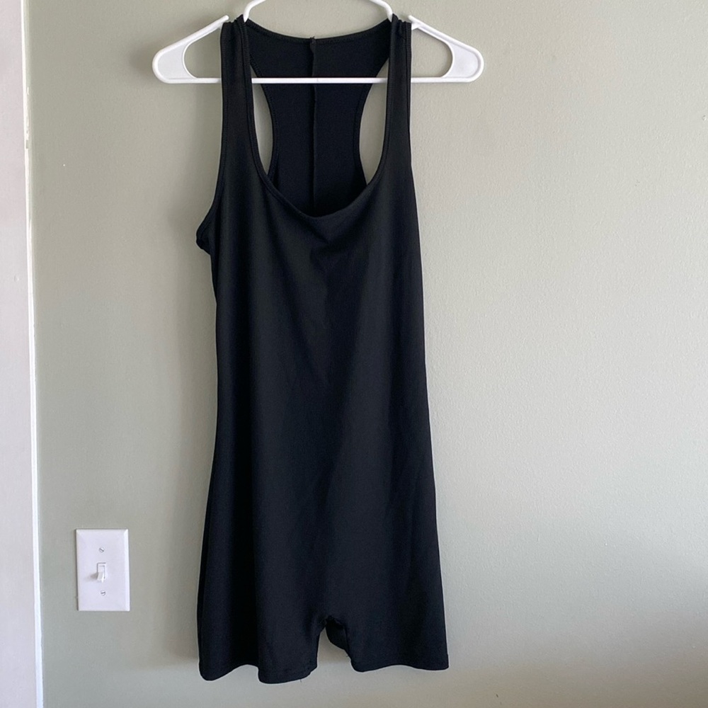 Black ribbed romper